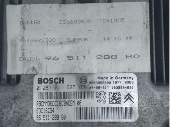 Calculateur moteur occasion PEUGEOT 307 Phase 1 - 1.6 HDI 16v 110ch