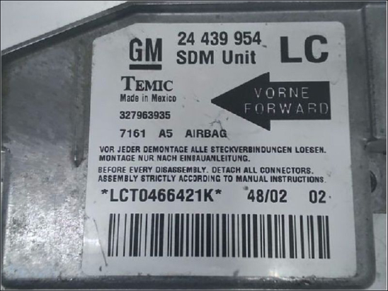 Boitier pyrotechnique occasion OPEL CORSA III Phase 1 - 1.4i 16v