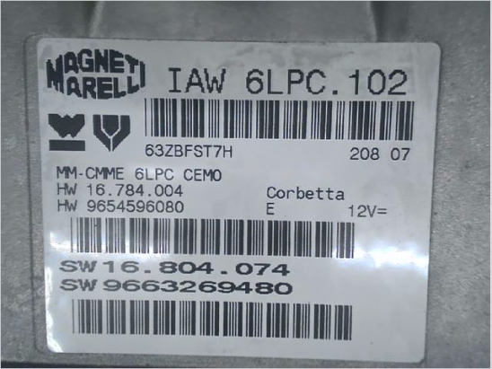 Calculateur moteur occasion CITROEN C3 I Phase 2 - 1.4i 16v