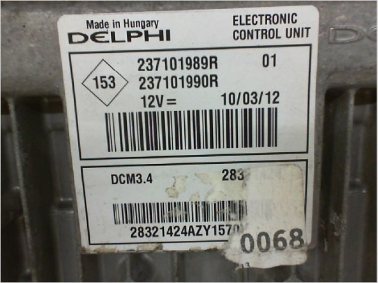 Calculateur moteur occasion RENAULT KANGOO II Phase 1 - 1.5 DCI 90ch