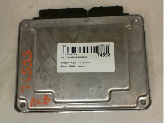 Calculateur moteur occasion SKODA FABIA I Phase 1 COMBI - 1.4 TDI 75ch