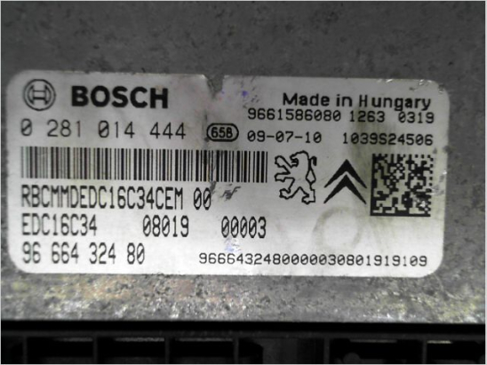 Calculateur moteur occasion PEUGEOT BIPPER Phase 1 - 1.4 HDI 70ch