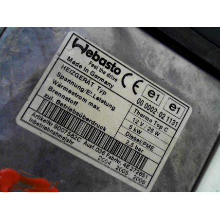Webasto occasion VOLKSWAGEN TOUAREG I Phase 1 - 4.9 20v V10 TDI 310ch