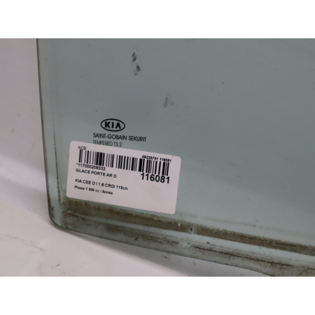 Glace porte ar d occasion KIA CEE D I Phase 1 SW - 1.6 CRDI 115ch