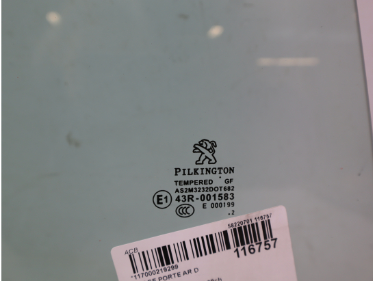 Glace porte ar d occasion PEUGEOT 208 Phase 1 - 1.4 HDI 68ch