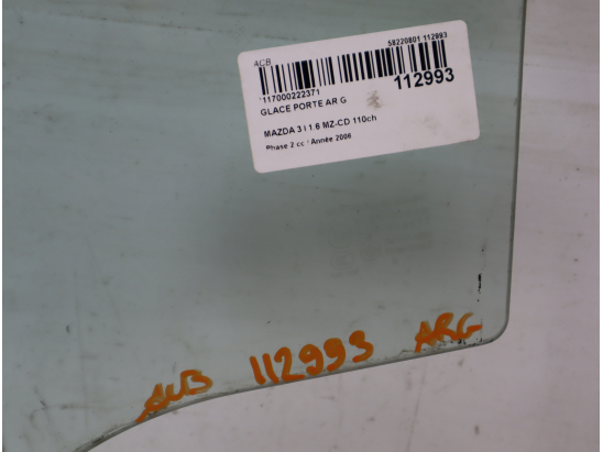 Glace porte ar g occasion MAZDA 3 I Phase 2 - 1.6 MZ-CD 110ch