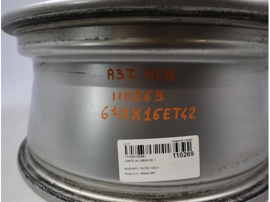 Jante aluminium occasion AUDI A3 I Phase 2 - 1.9 TDi 130ch