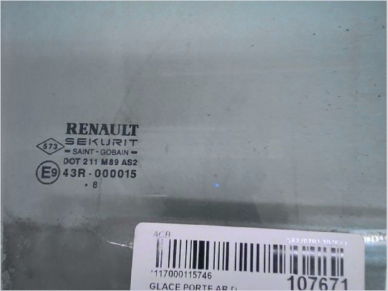 Glace porte ar d occasion RENAULT CLIO II Phase 1 - 1.2