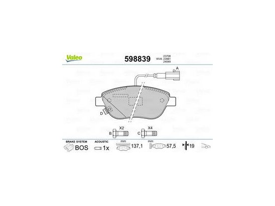 Plaquettes Valeo 598839