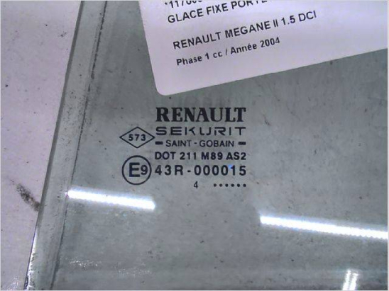 Glace fixe porte ar g occasion RENAULT MEGANE II Phase 1 - 1.5 DCI 80ch