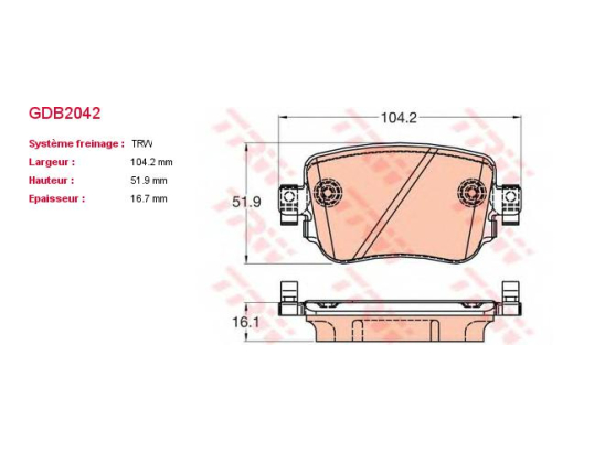 Plaquettes TRW GDB2042
