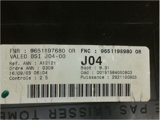 PLATINE FUSIBLE HABITACLE