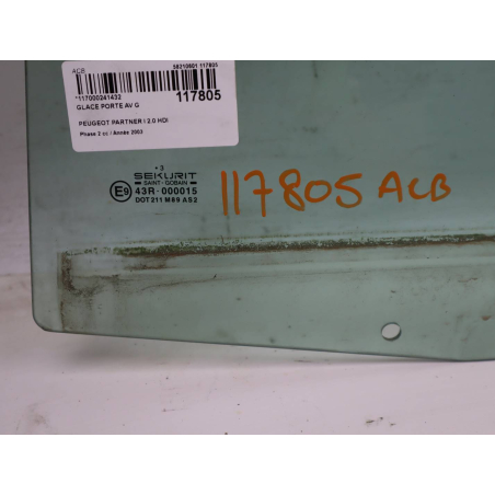 Glace porte av g occasion PEUGEOT PARTNER I Phase 2 - 2.0 HDI