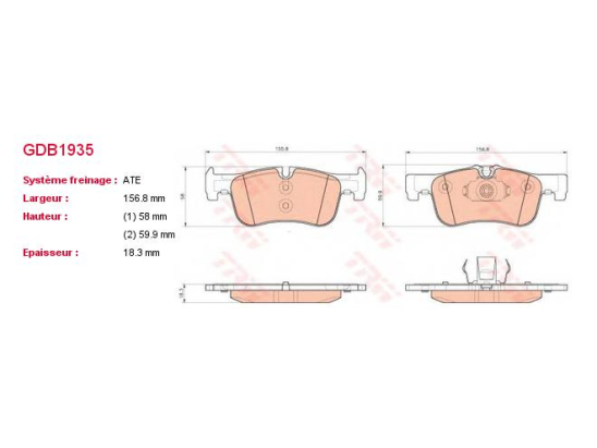Plaquettes TRW GDB1935