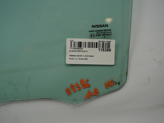 Glace porte av g occasion NISSAN NOTE I Phase 1 - 1.5 DCI 68ch