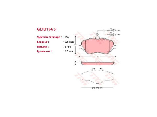 Plaquettes TRW GDB1663