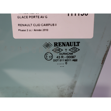 Glace porte av g occasion RENAULT CLIO CAMPUS II Phase 2 - 1.5 DCI 65ch