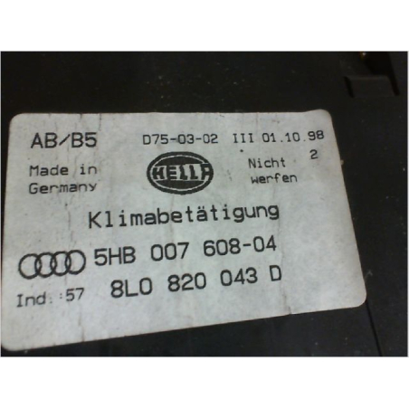 Commande de chauffage occasion AUDI A3 I Phase 1 - 1.9 TDi 110ch