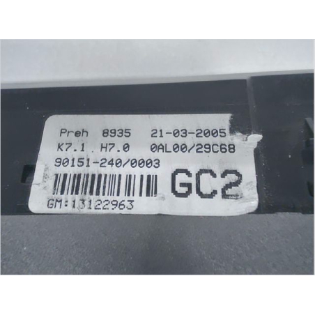 Commande de chauffage occasion OPEL ASTRA III Phase 1 - 1.9 CDTI 120ch