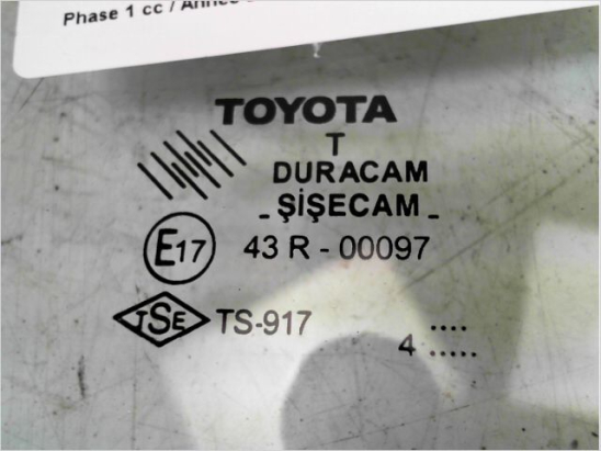Glace porte ar d occasion TOYOTA COROLLA VERSO II Phase 1 - 115 D-4D