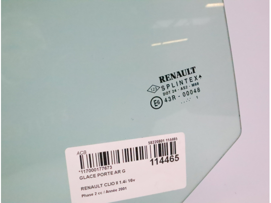 Glace porte ar g occasion RENAULT CLIO II Phase 2 - 1.4i 16v
