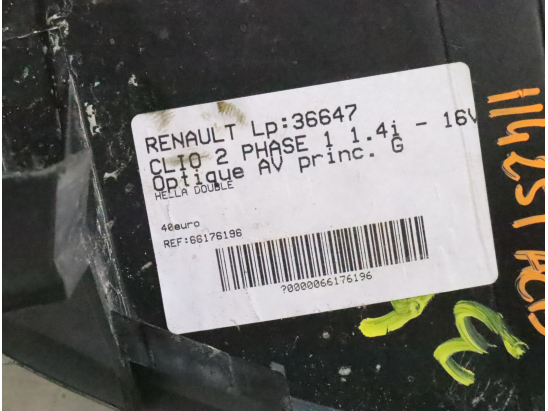 Phare gauche occasion RENAULT CLIO II Phase 1 - 1.4 16v